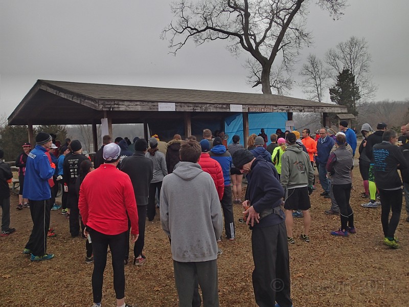 2015-03 No Frills All Thrills 8K 116.JPG - 2015 No Frills All Thrills 8K in Huron Meadows Metro Park. A little snow and ice on the trails along with a soggy path makes for an interesting run!